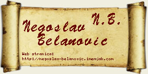 Negoslav Belanović vizit kartica